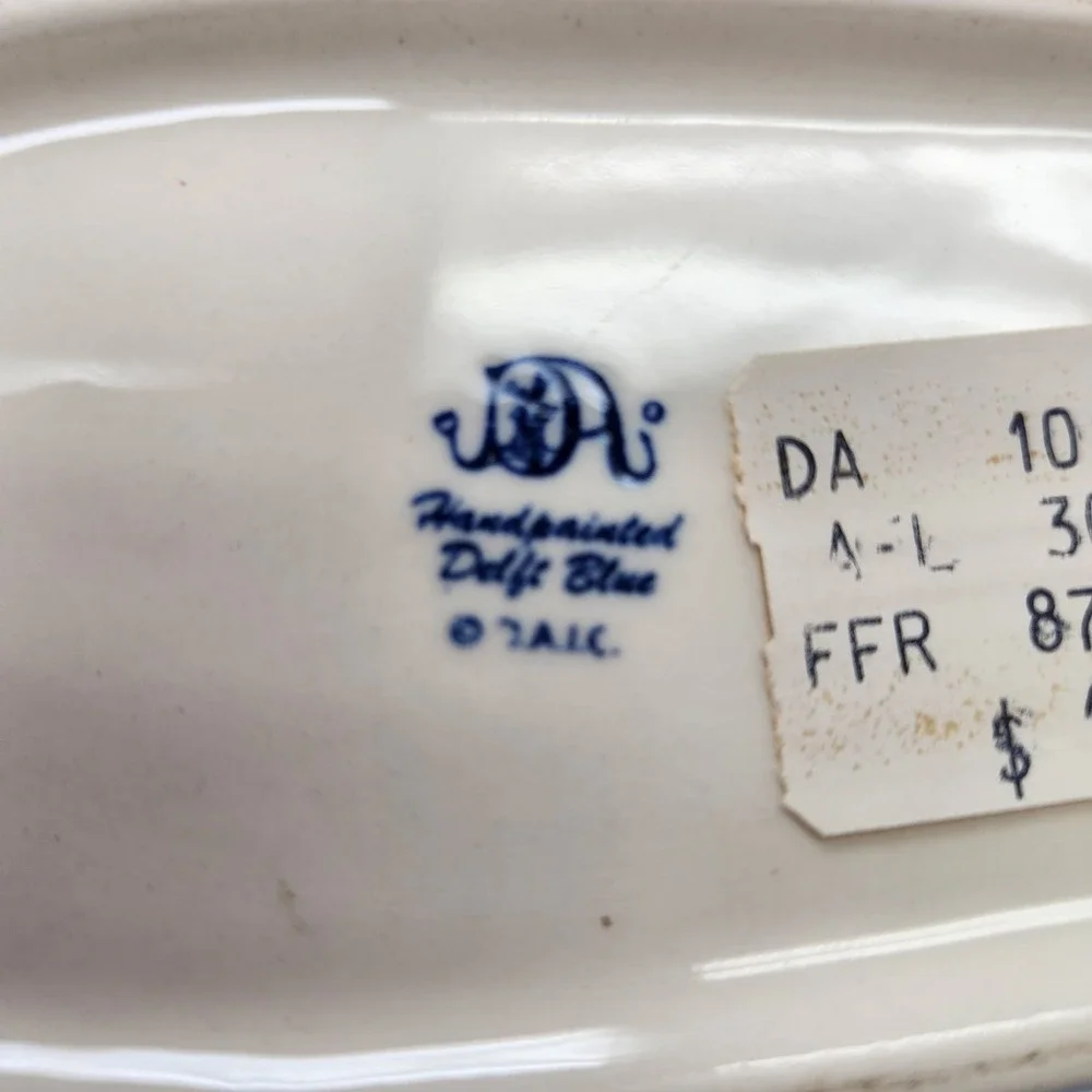 Vtg Delft Blue Dutch Handpainted Girl & Boy in 6